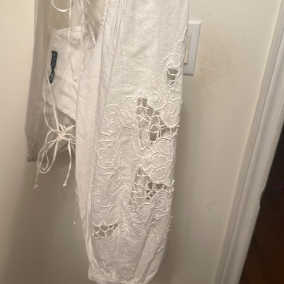 Zara embroidered sleeves linen crop top (Brand New!) - Picture 3 of 4